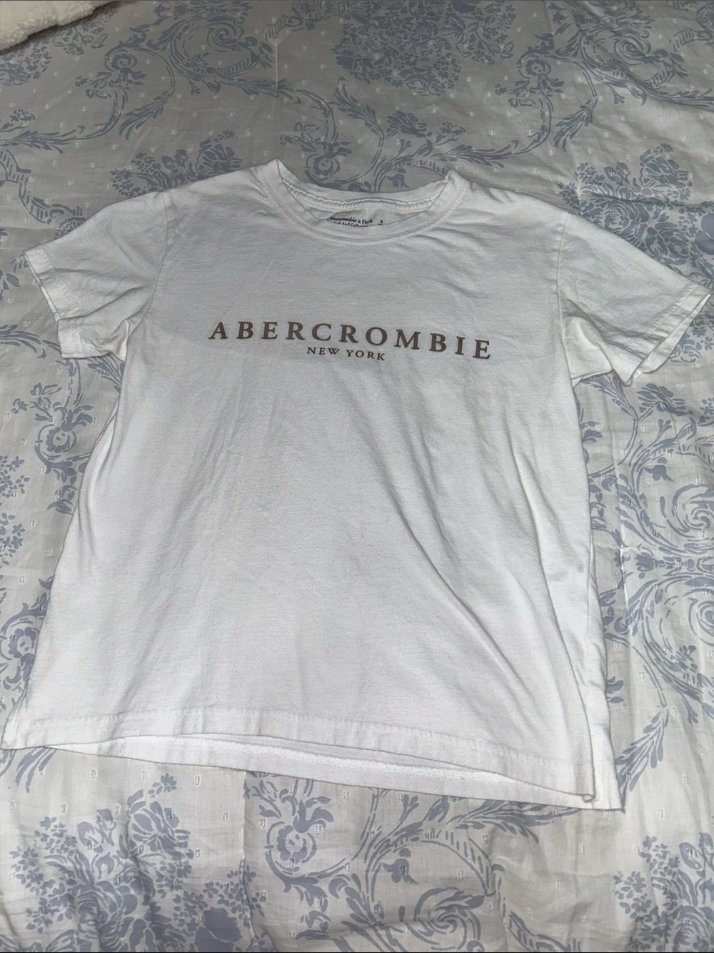 Abercrombie & Fitch Soft AF White Crewneck T-Shirt